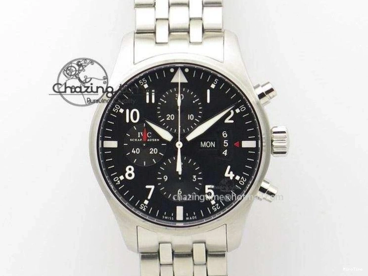 MIROTIME 0404 Comfortable Pilot Chrono IW388003 Real Ceramic ZF 1:1 Best Edition On Black Nylon Strap A 7322